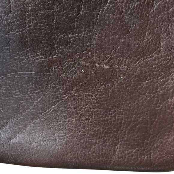 Fossil Dawson Brown Genuine Cow Hide Leather Double Zip Crossbody Bag - Picture 4 of 5